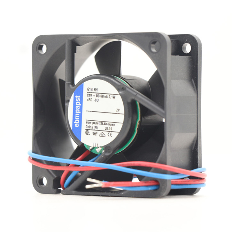 614NH | ebm-papst 24V 2.1W DC Axial Fan for Electronics Cooling