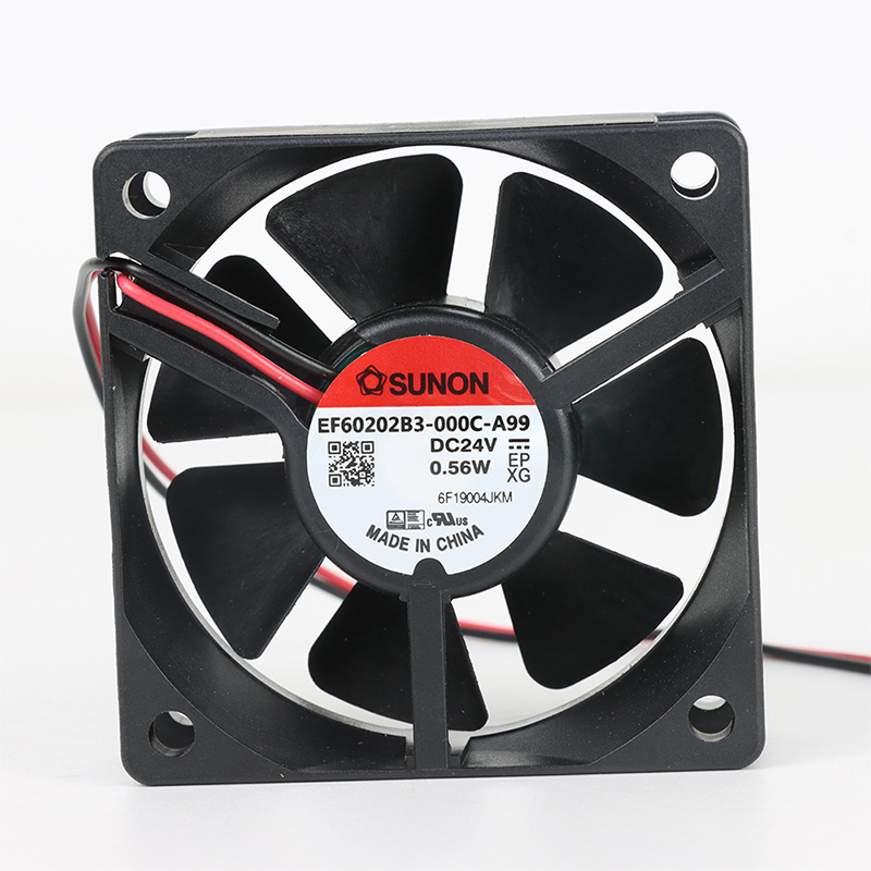 EF60202B3-000U-A99 | SUNON 24V 0.56W 60x60x20mm 24m3/h DC Axial Fan for Industrial Cooling