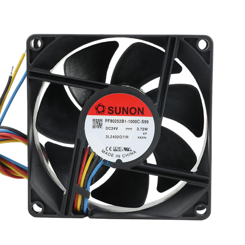 PF80252B1-1000U-S99 | SUNON 24V 3.72W 80x80x25mm 102m3/h DC Axial Fan for Industrial Cooling