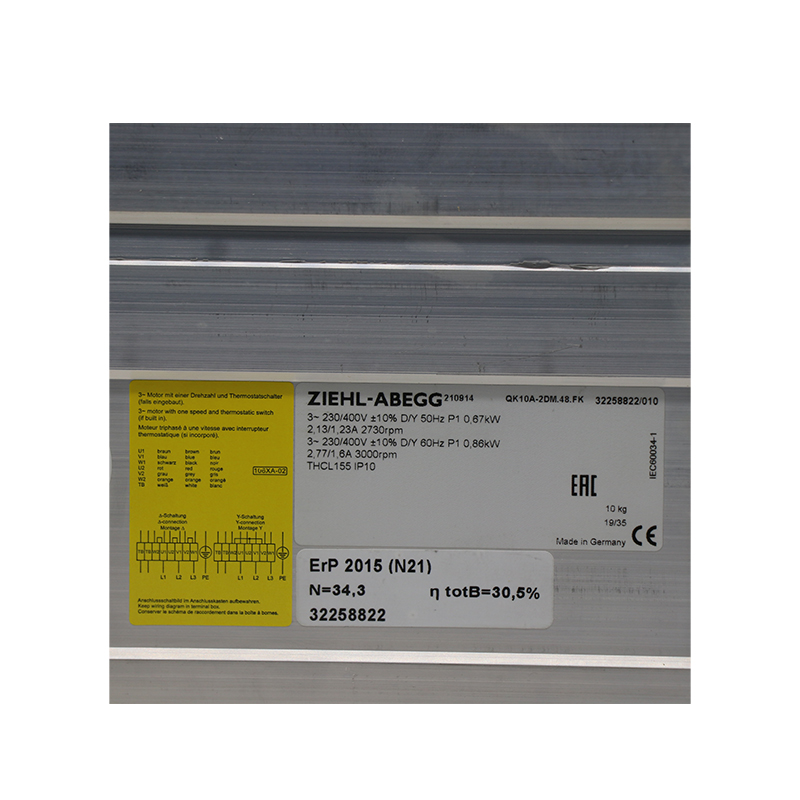 QK10A-2DM.48.FK | ZIEHL-ABEGG 230V 6700W AC Crossflow Fan for Dry Transformer Cooling