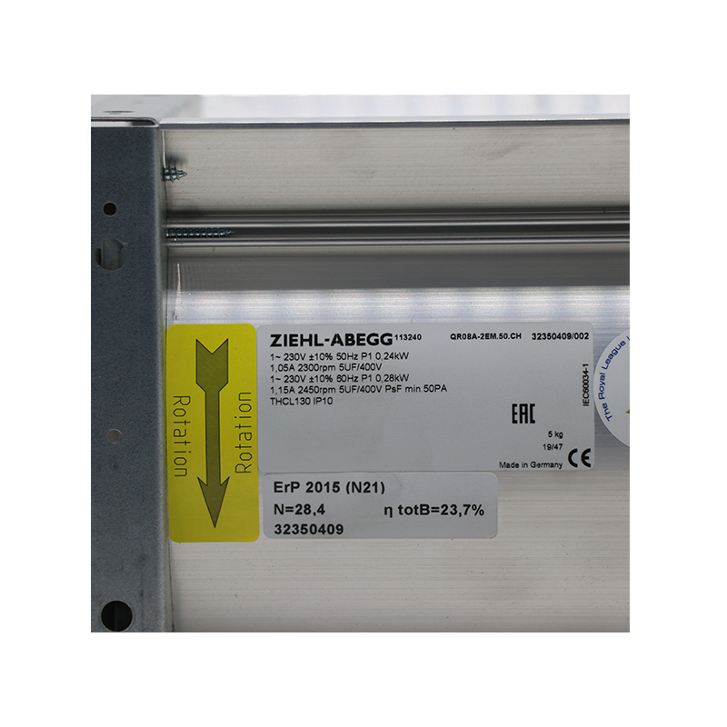 QR08A-2EM.50.CH | ZIEHL-ABEGG 230V 280W AC Crossflow Fan for Dry Transformer Cooling