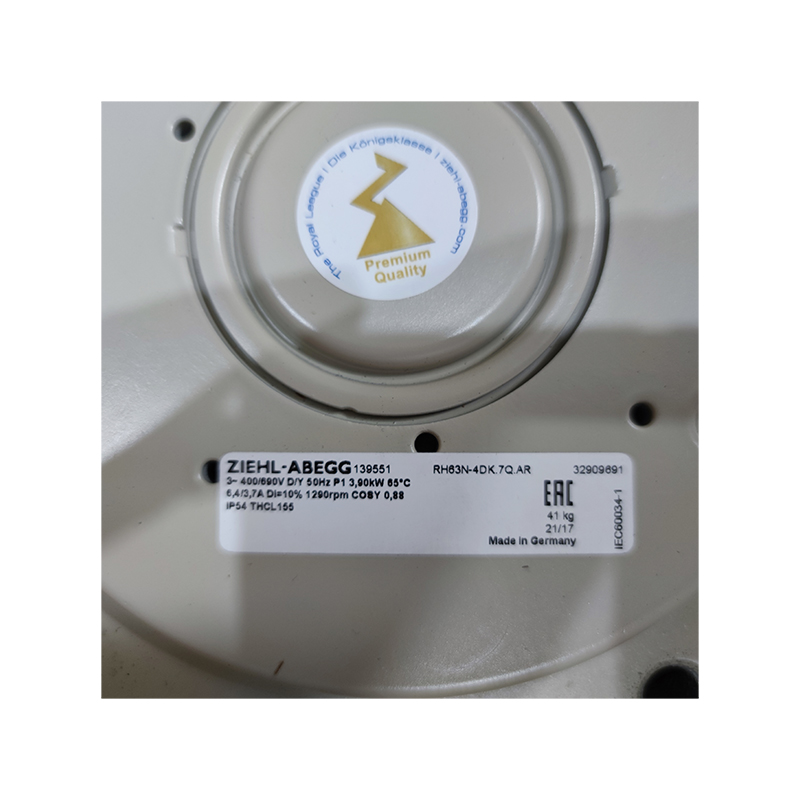RH63N-4DK.7Q.AR | ZIEHL-ABEGG 3~400-690V 3900W AC Impeller for Equipment Cooling & Ventilation