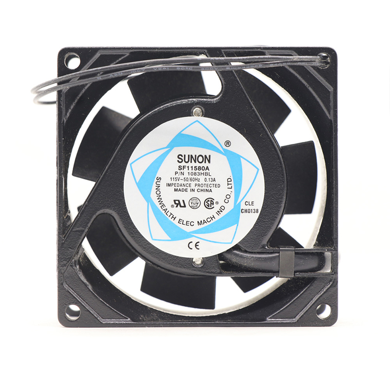 SF11580A-1083HBL.GN | SUNON 115V 14W 80x80x38mm 2400rpm AC Axial Fan for HVAC & Ventilation